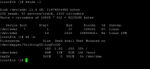 fdisk -l; df -h